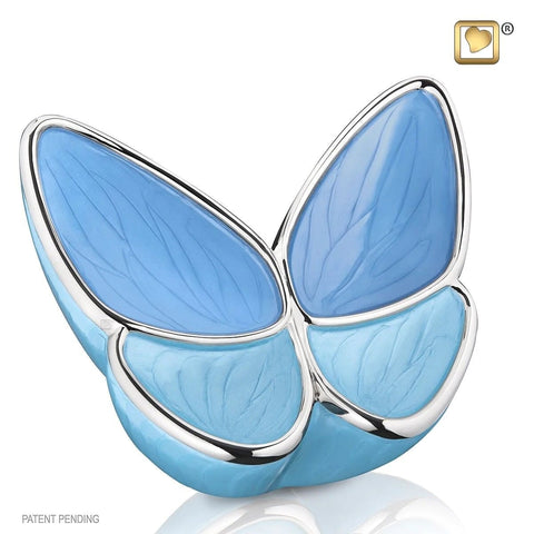 Blue metal with enamel finish Butterfly Urn