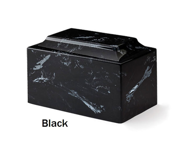 Black Marble Burial Urn for Ashes in Extra Large Capacity