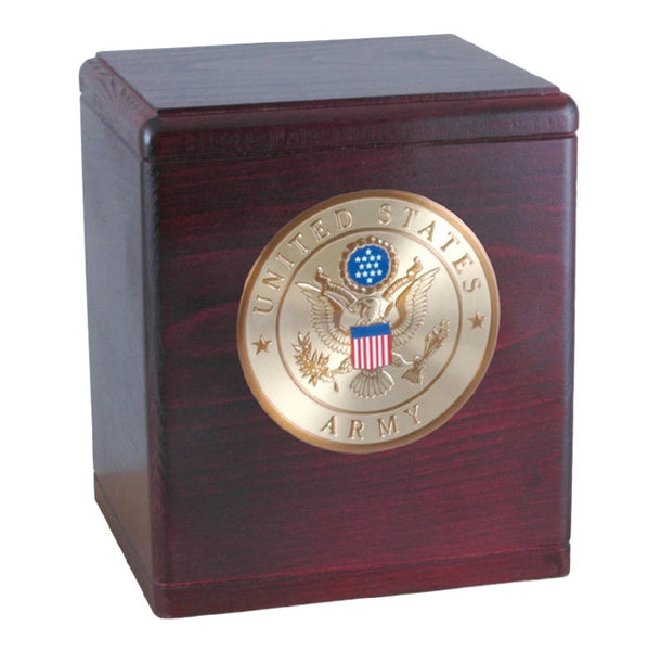 Army Military Urn for Ashes Rosewood engravable urn