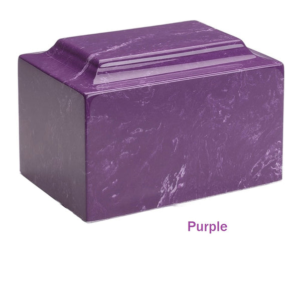 Purple Burial Urn for Ashes in Marble Sized Extra Large
