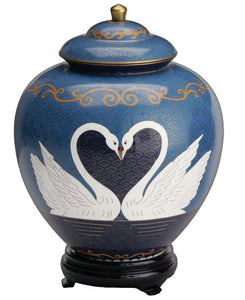 Swans-double-urn-for-two-ceramic-blue