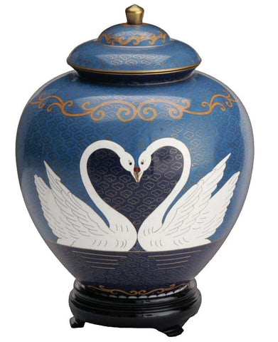 Swans-double-urn-for-two-ceramic-blue