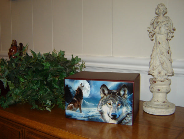 Moonlight Wolf Cremation Urn for Ashes - Quality Urns & Statues For Less