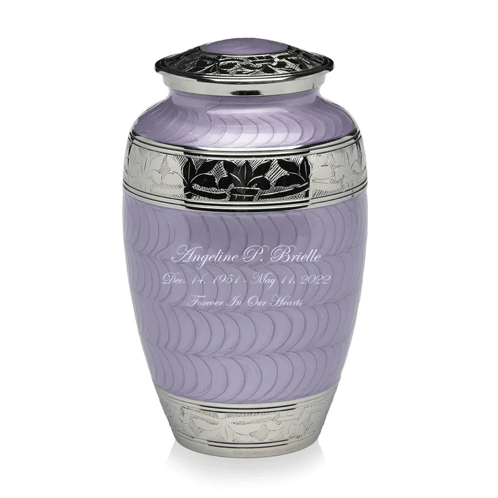 Purple Urn for Cremated Ashes Brass Engravable