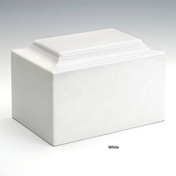 White Burial Urn for Ashes In Size Extra Large Capacity.