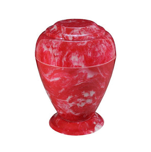 Red Grecian Style Marble Burial Urn for Ashes