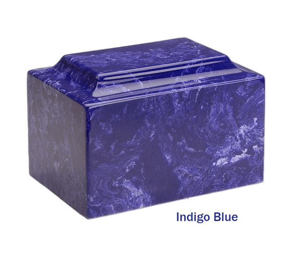 Indigo Blue Extra Large Marble Burial Urns for Ashes
