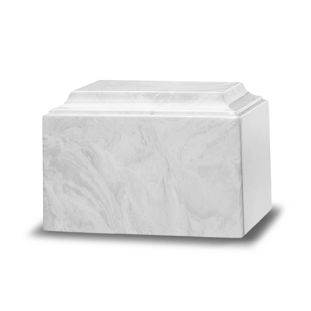 Burial Urns for Ashes from White Cultured Marble