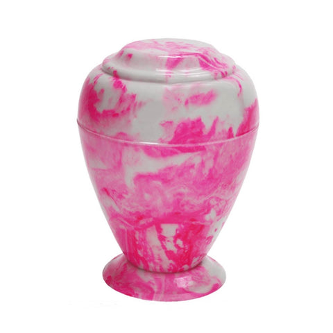 Bright Pink Marble Burial Cremation Urn for Ashes