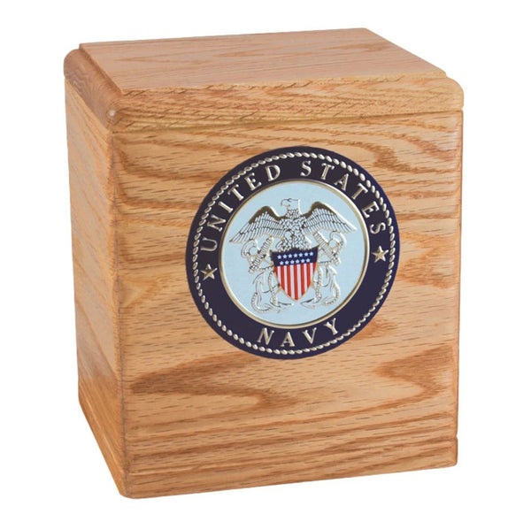Nay Urn Military Cremation Urn for Ashes in Oak