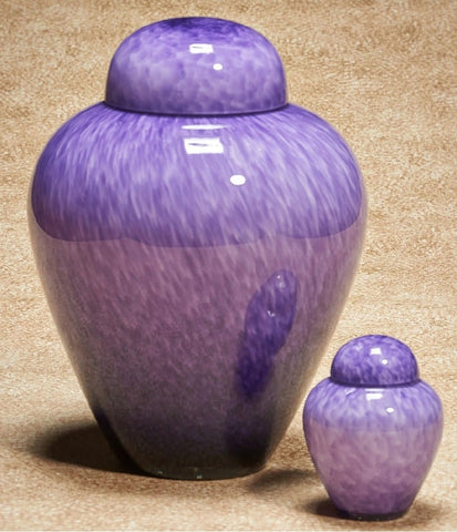 Purple Glass Extra Large Urn for Ashes Moonlit