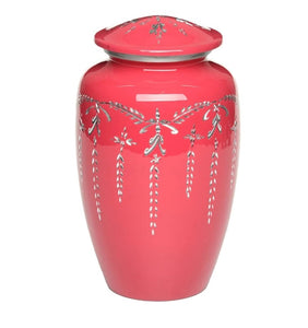 Chantel Pink Etched Cremation Urn for Ashes