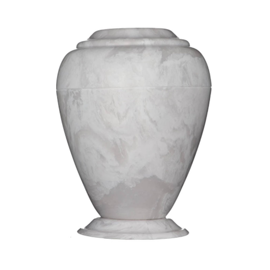 Cultured Marble Grecian White Burial Urn for Ashes