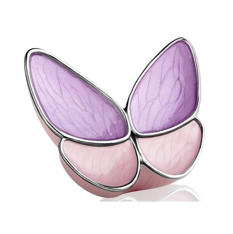 Butterfly Adult Urn for Ashes Metal with Lavender Enamale