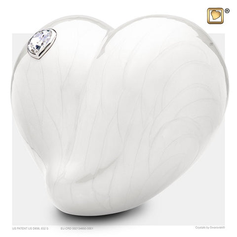 White Heart Urn Adult Size