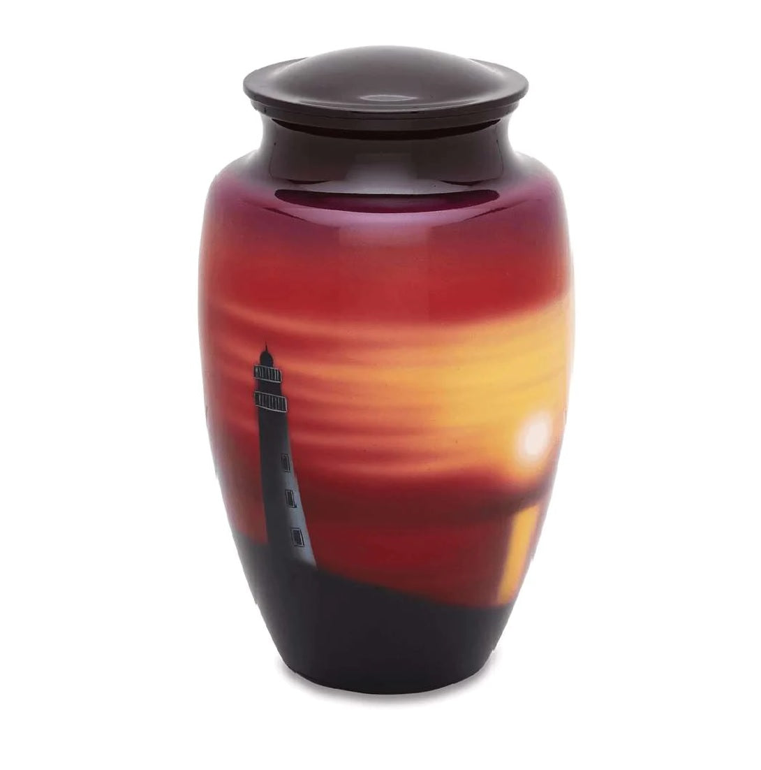 Lighthouse at Sunset Cremation Urn for  Ashes