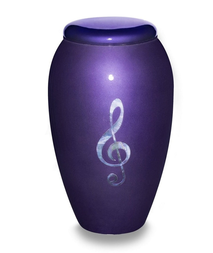 Music Staff Purple Urn for Ashes