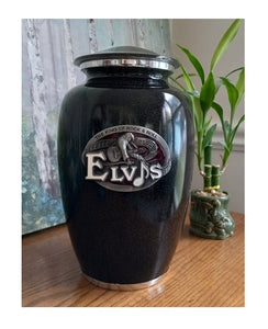 Elvis Black Metal Cremation Urn for Ashes -Quality Urns and Statues for Less