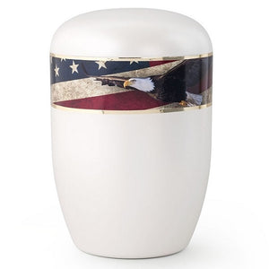Patriotic Eagle and American Flag Biodegradable Urn - Quality Urns & Statues For Less