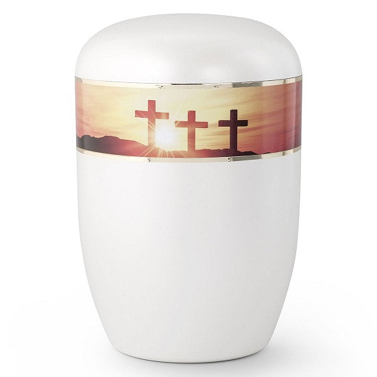 Crosses at Sunset Biodegradable Religious Urn - Quality Urns & Statues For Less