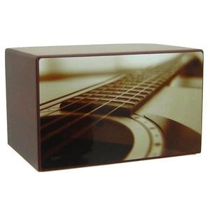 Wooden Acoustic Guitar Cremation Urn for Ashes 
