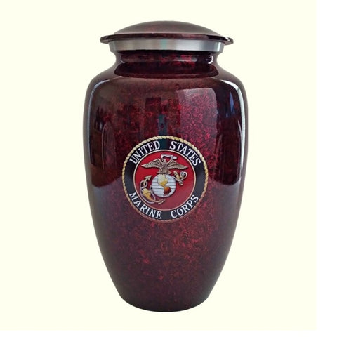 Burgundy Red Marine Corps Urn - Quality Urns & Statues For Less
