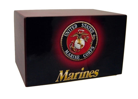Marine Corps Wood Military Cremation Urn - Quality Urns & Statues For Less