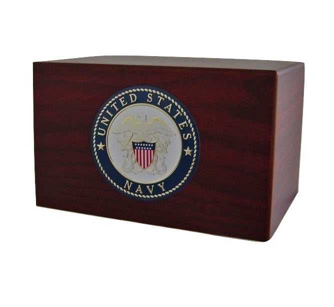 Navy Medallion Wooden Military Urn for Ashes – Quality Urns & Statues ...