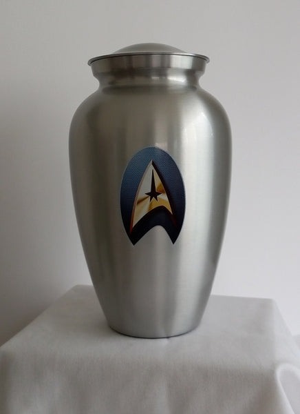 star trek urn with gold blue delta insignia