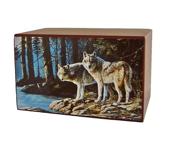Wolves in Paradise Urn Natural Habitat - Quality Urns & Statues For Less